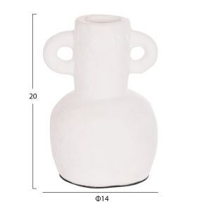 Декоративна ваза серия Clayvon Hm4406 теракота в бял цвят Φ14x20всм.