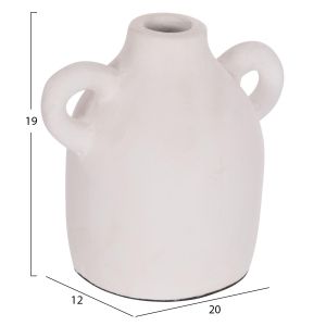 Декоративна ваза серия Clayvon Hm4407 теракота в бял цвят 20x12x19всм.