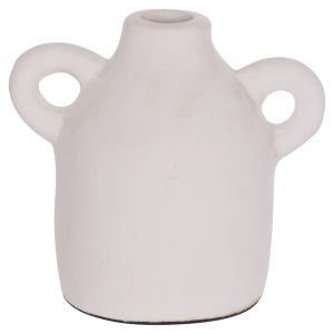 Декоративна ваза серия Clayvon Hm4407 теракота в бял цвят 20x12x19всм.