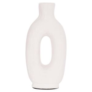 Декоративна ваза серия Clayvon Hm4409 теракота в бял цвят 10x5x21всм.