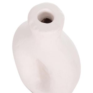 Декоративна ваза серия Clayvon Hm4409 теракота в бял цвят 10x5x21всм.
