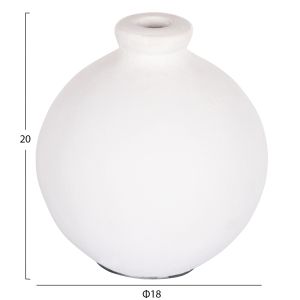 Decorative vase series Clayvon Hm4410 terracotta in white color 18x18x20hcm.