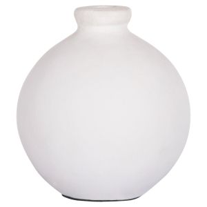 Decorative vase series Clayvon Hm4410 terracotta in white color 18x18x20hcm.