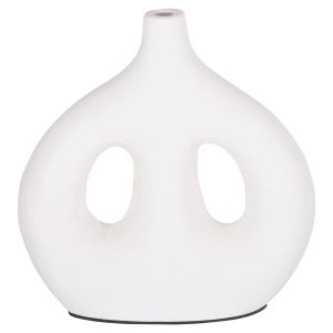 Decorative vase series Clayvon Hm4413 terracotta in white color 23.5x8x24.5hcm.