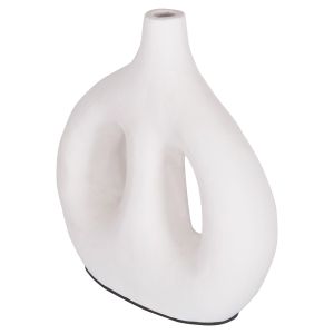 Decorative vase series Clayvon Hm4413 terracotta in white color 23.5x8x24.5hcm.