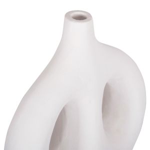 Decorative vase series Clayvon Hm4413 terracotta in white color 23.5x8x24.5hcm.