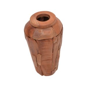 Decorative teak vase Archean in natural color D30x60cm