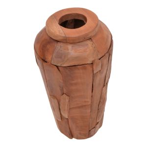 Decorative teak vase Archean in natural color D30x80cm