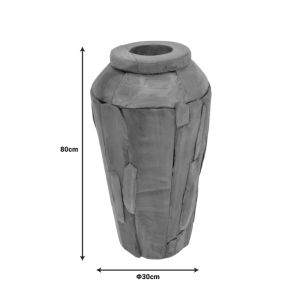 Decorative teak vase Archean in natural color D30x80cm