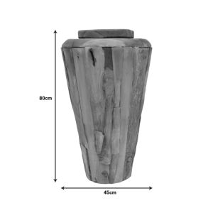 Decorative vase teak wood Ualan in natural shade D45x80cm