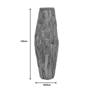 Decorative teak vase in natural shade D45x120cm