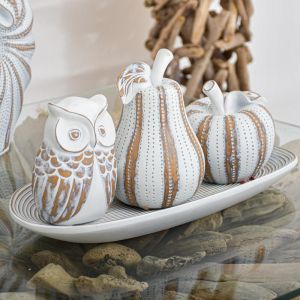 Decorative decoration apple polyresin white-gold 13x13cm