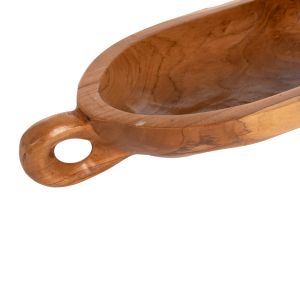 Decorative bowl with handles Hm4304 made of solid teak wood 64x21.5x9.5hcm