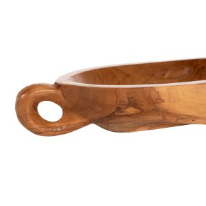Decorative bowl with handles Hm4304 made of solid teak wood 64x21.5x9.5hcm