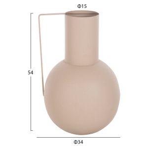 Decorative metal vase Flagon Hm4259,01 ecru color D34x54hcm