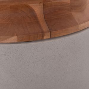 Decorative floor vase Linter Hm4662.03l fiber cement in gray - teak wood Φ41x47hcm.