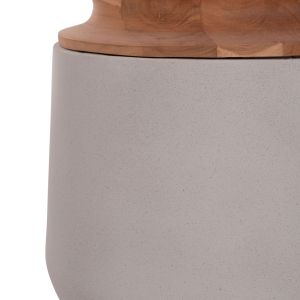 Decorative floor vase Linter Hm4662.03l fiber cement in gray - teak wood Φ41x47hcm.