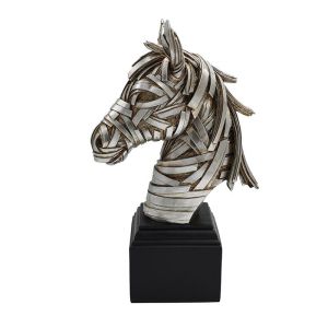 Decorative figure Fl25092 horse silver-black color 20x11x33cm