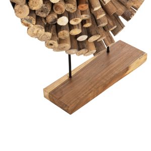 Decorative figure Naturally heart made of teak branches in natural colorhm7911 - 57x5x56cm