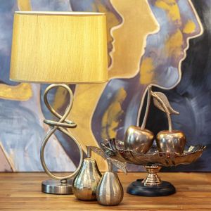 Декоративна фигура круша в златен цвят, размери 15x24см