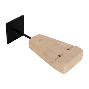 Декоративна фигура лице от камък Paras в черен метален стояч, 9x3x22cm Hm4312