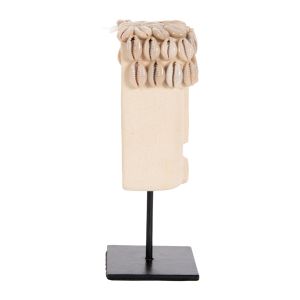 Декоративна фигура лице от камък Paras в черен метален стояч, 9x6x19cm Hm4313