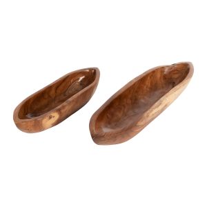 Decorative bowls set of 2 pcs Hm4305 made of solid teak wood 68.5x18.5x9.5hcm