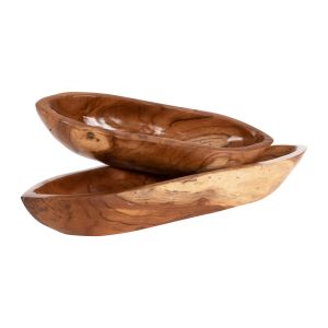 Decorative bowls set of 2 pcs Hm4305 made of solid teak wood 68.5x18.5x9.5hcm