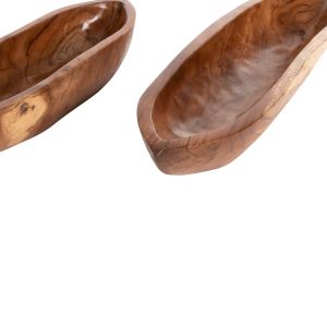 Decorative bowls set of 2 pcs Hm4305 made of solid teak wood 68.5x18.5x9.5hcm