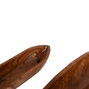 Decorative bowls set of 2 pcs Hm4305 made of solid teak wood 68.5x18.5x9.5hcm