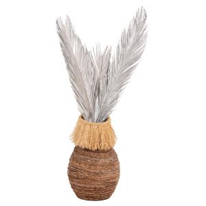 Decorative dried 3 palm leaves silver 120hcm ημ7957