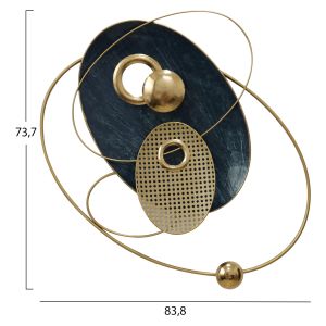 Decorative wall panel Hm7550 planetary system in gold 83.8x73.7x10.2cm