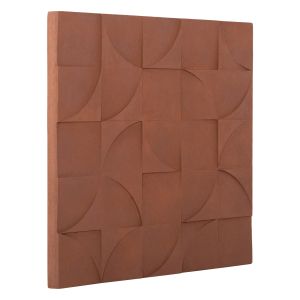 Decorative wall panel square Santorini series Hm4524 Mdf in brown color 80x5(thickness)x80hcm.