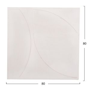 Decorative wall panel square series Santorini Hm4508 Mdf in musky white color 80x4(thickness)x80hcm.