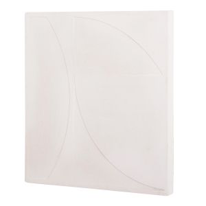 Decorative wall panel square series Santorini Hm4508 Mdf in musky white color 80x4(thickness)x80hcm.
