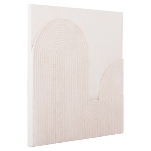 Decorative wall panel square series Santorini Hm4517 Mdf in musky white color 80x4.5(thickness)x80hcm.
