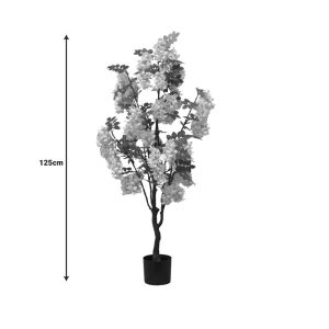 Decorative flowering Bean tree in a pot Inart H125cm
