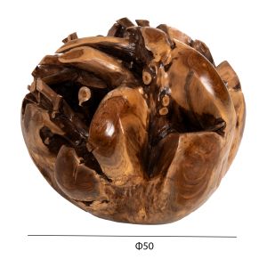 Clem floor decoration, solid teak wood sphere - large size Hm9652 D50cm