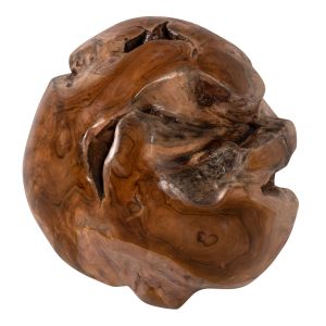 Clem floor decoration, solid teak wood sphere - small size Hm9654 D30cm