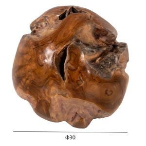Clem floor decoration, solid teak wood sphere - small size Hm9654 D30cm