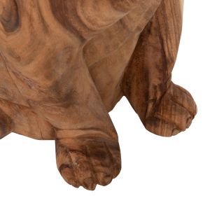 Floor decoration Dozer Hm7924 - bulldog made of soar wood in natural color 26x27x40cm