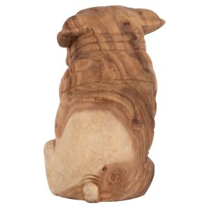 Floor decoration Dozer Hm7924 - bulldog made of soar wood in natural color 26x27x40cm