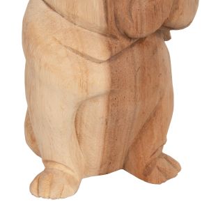 Floor decoration Dozer Hm7925 - bulldog made of soar wood in natural color 18x14x20cm