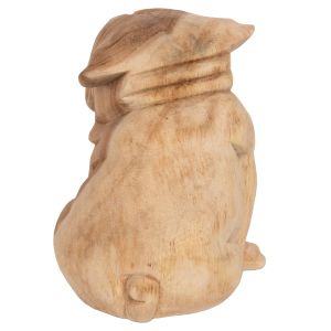 Floor decoration Dozer Hm7925 - bulldog made of soar wood in natural color 18x14x20cm