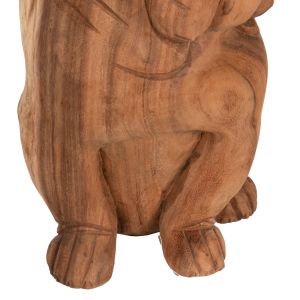 Floor decoration Dozer Hm7926 - bulldog made of soar wood in natural color 20x17x30cm