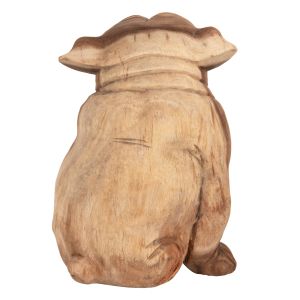 Floor decoration Dozer Hm7926 - bulldog made of soar wood in natural color 20x17x30cm