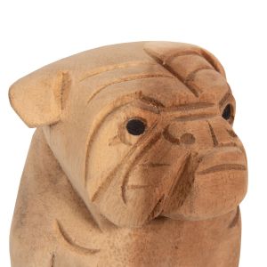 Bulldog floor decoration wood soirée 9x8x12ηcm Hm7923