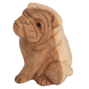 Bulldog floor decoration wood soirée 9x8x12ηcm Hm7923