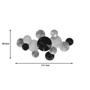 Wall decoration Faim metal in gold, black and white shade 111.1x5.7x58.4cm