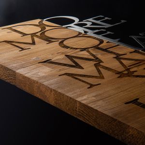 Haper wall decoration made of natural pine wood and black metal 42x3x58cm
